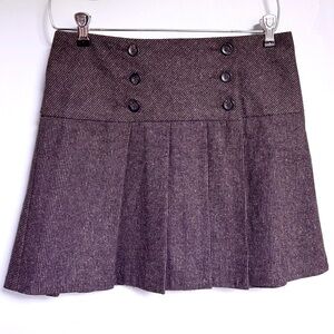 United Colors of Benetton XS Brown Tweed Wrap Mini Skirt